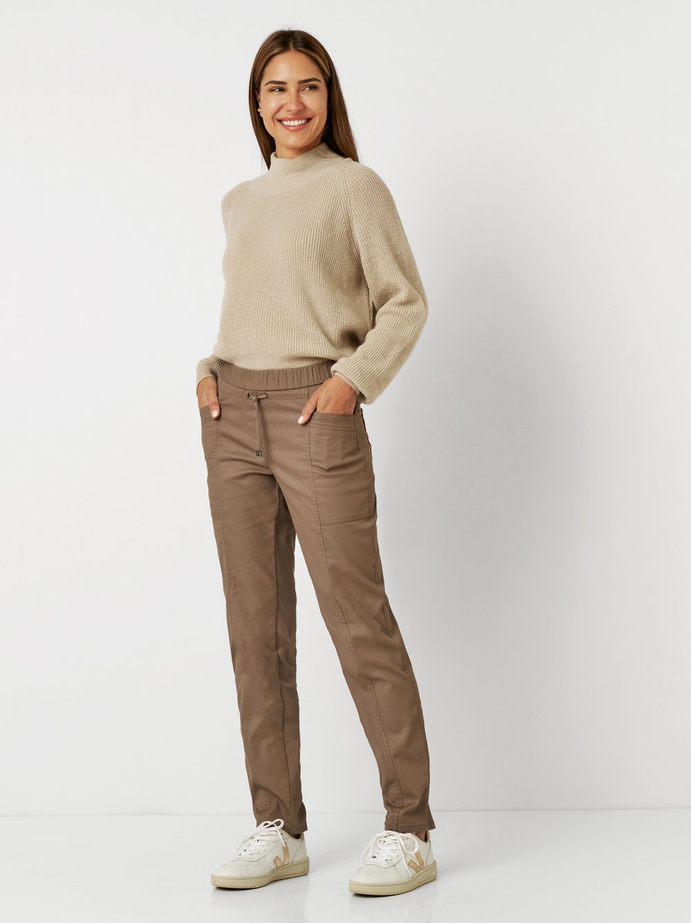 Jogpants in Lederoptik | Style »Sue« taupe