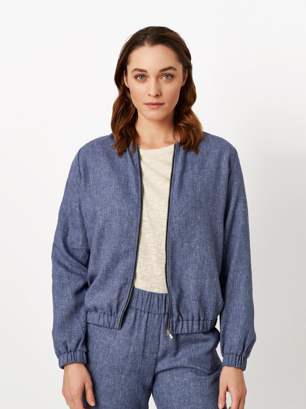 Blouson mit Strasssteinchen | Style »Lexi« blue