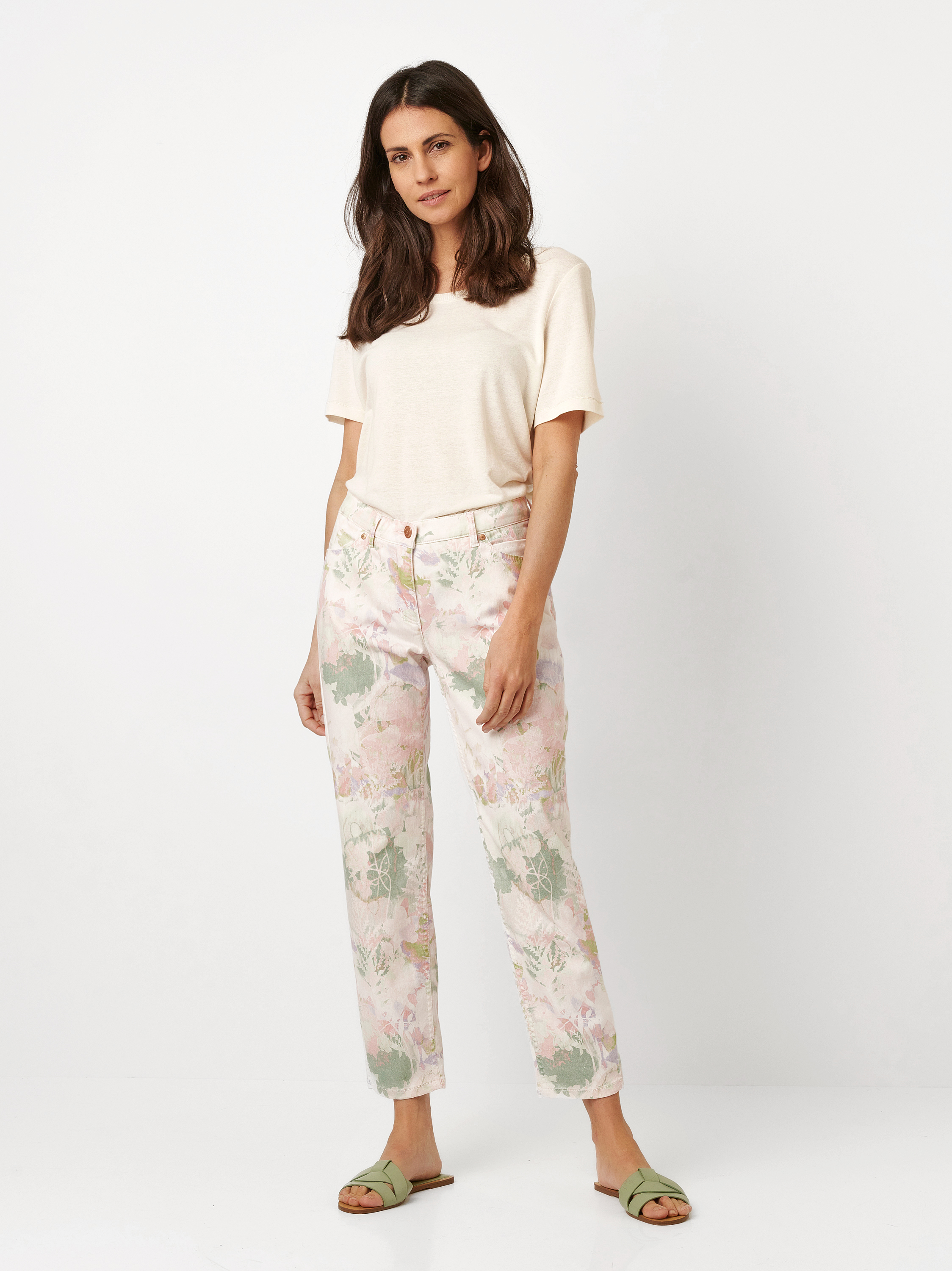 7/8-Jeans mit Flowerprint | Style »Perfect Shape« multicolour