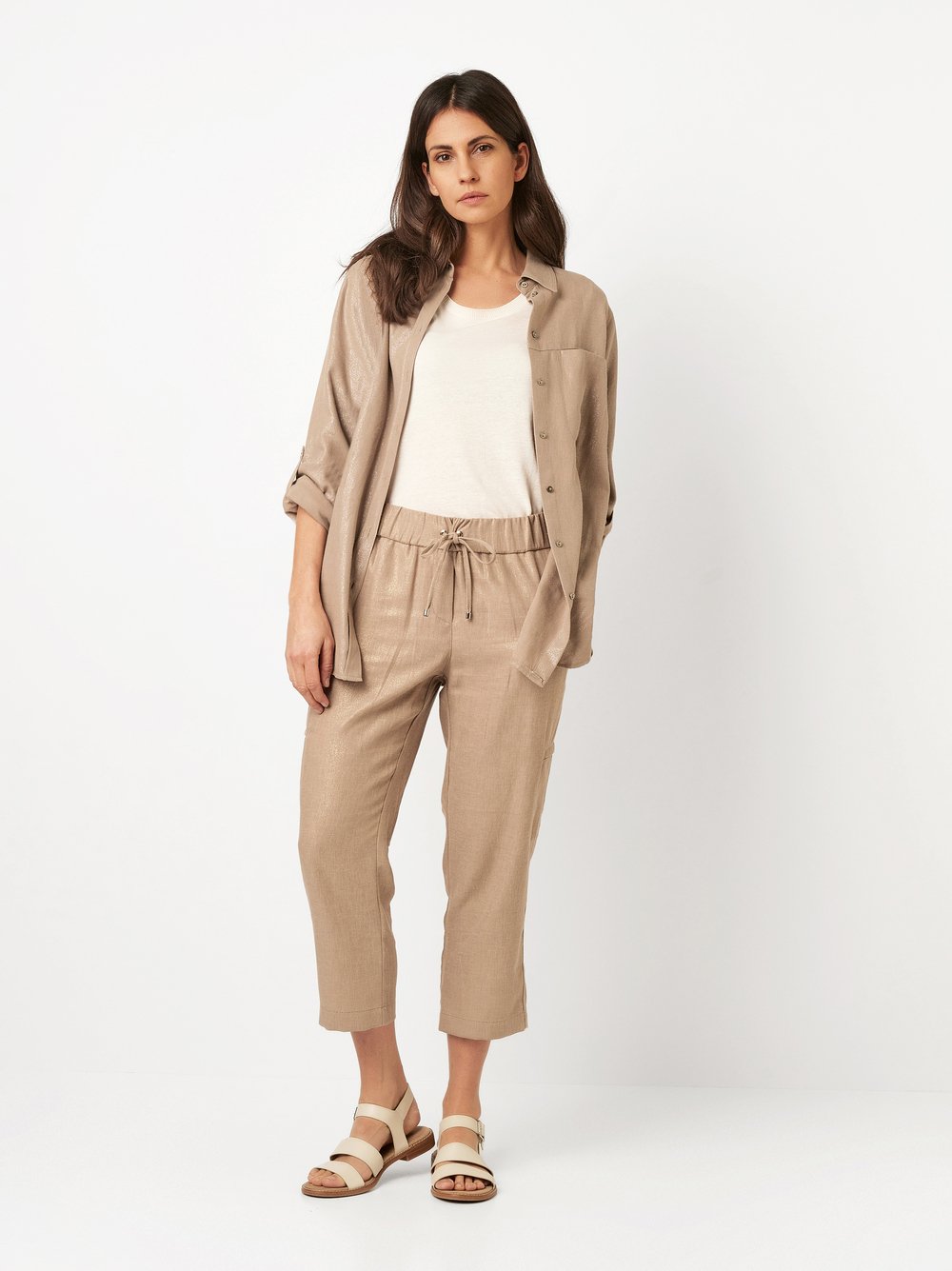 Cargo 3/4-pants | Style »Pia« taupe