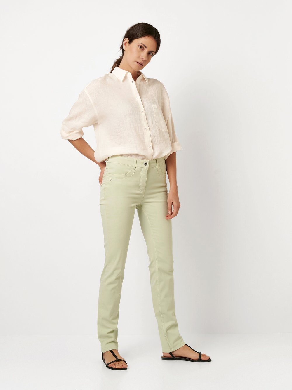 High waist jeans | Style »be loved« light green