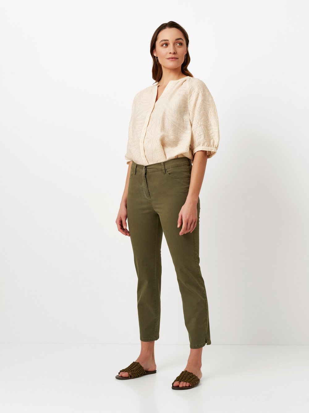 High waist 7/8 pants | Style »be loved« khaki