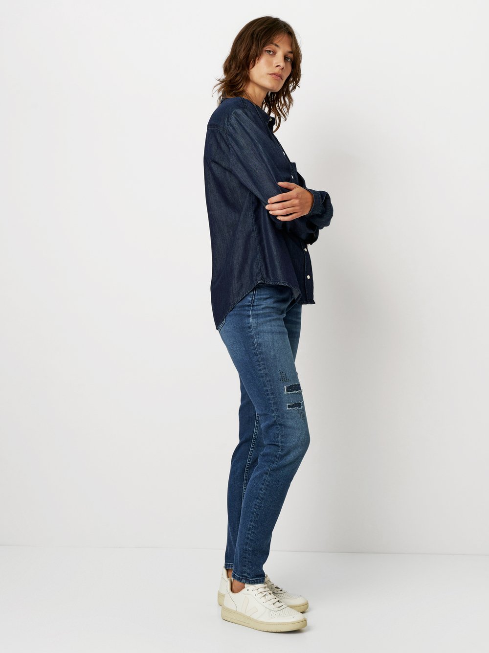 Skinny-Fit Jeans mit Details | Style »Perfect Shape« mid blue