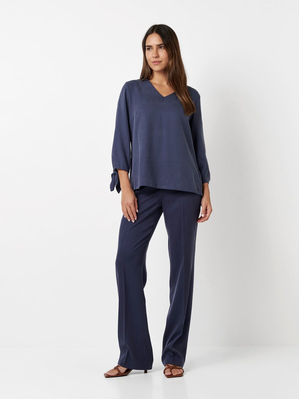 Leger trousers with iron creases | Style »Luisa« blue