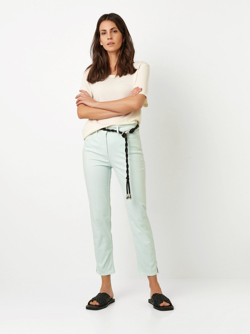 7/8-Jeans mit hohem Bund | Style »be loved« mint