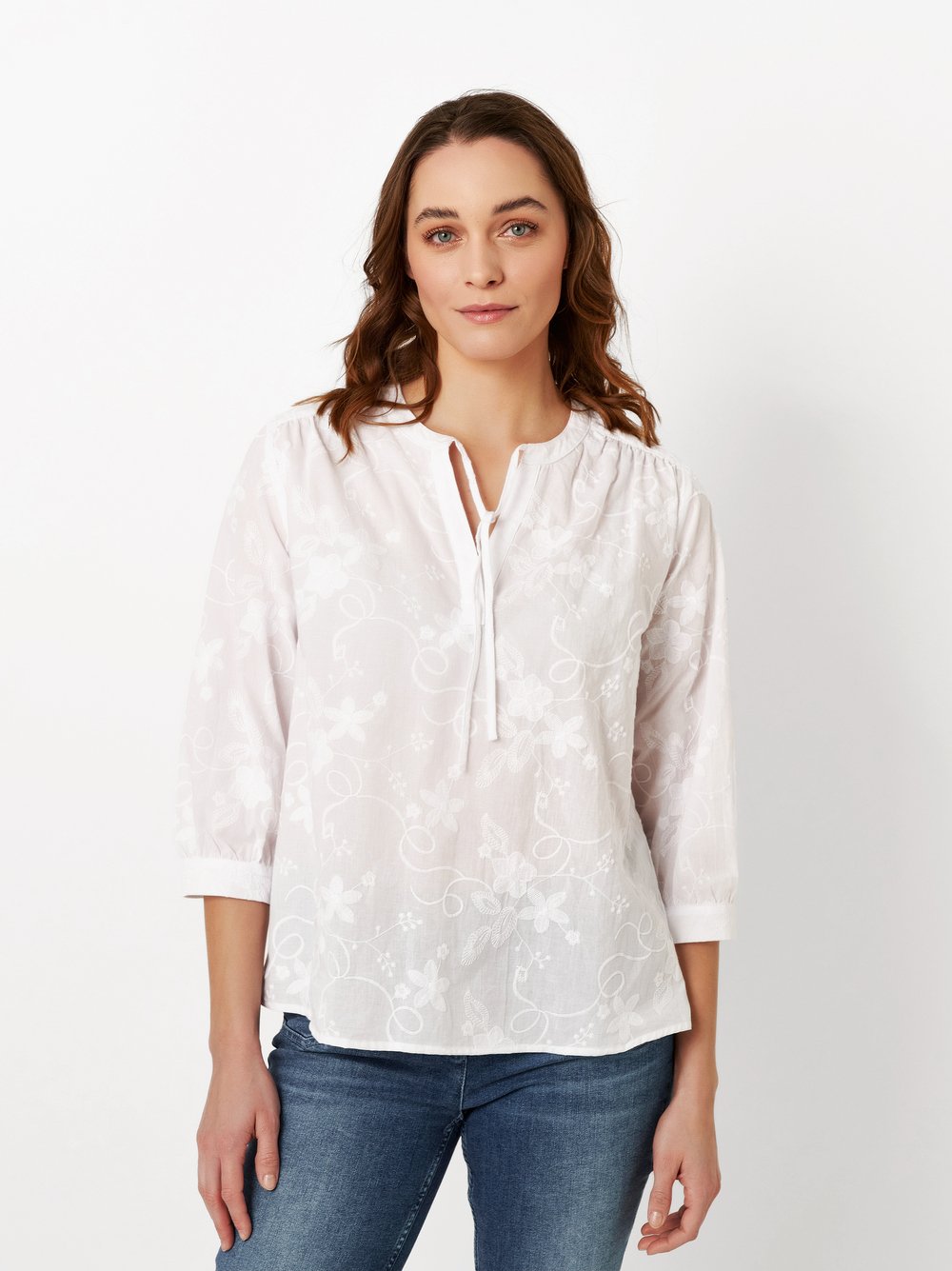 Bluse mit Stickerei | Style »Bella« white