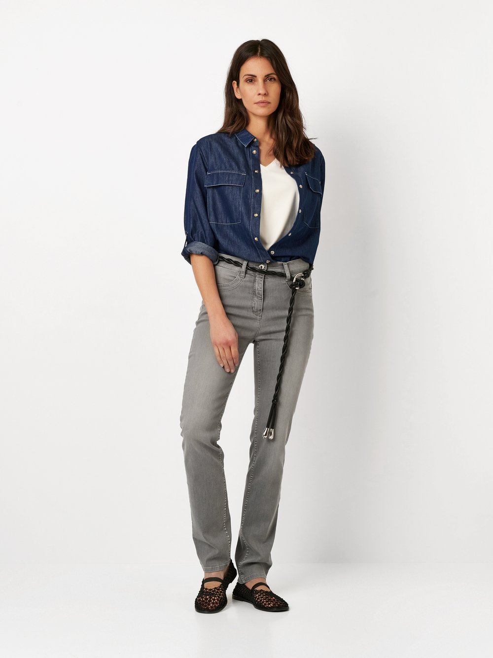 High waist jeans | Style »be loved« grey