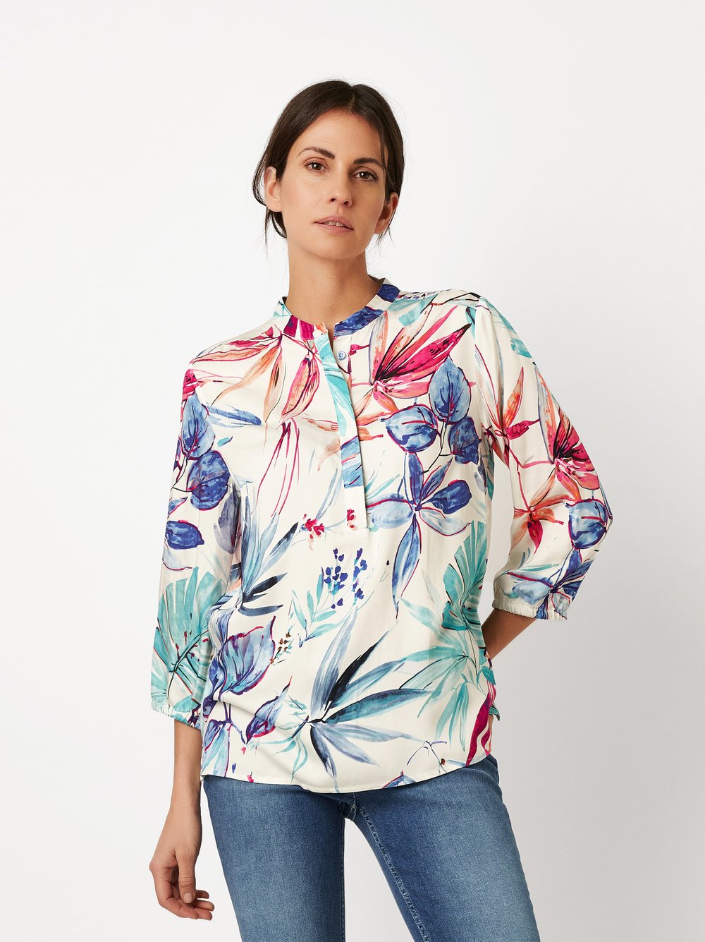 Leichte Bluse mit buntem Print | Style »Alis« multicolour blue