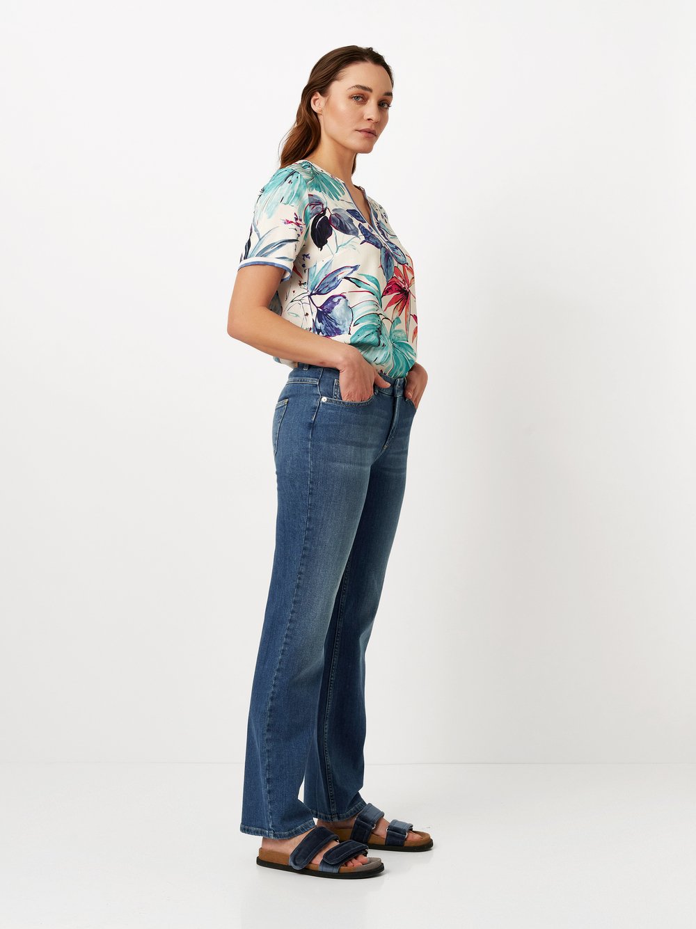 Straight-Fit Jeans | Style »Ella« mid blue