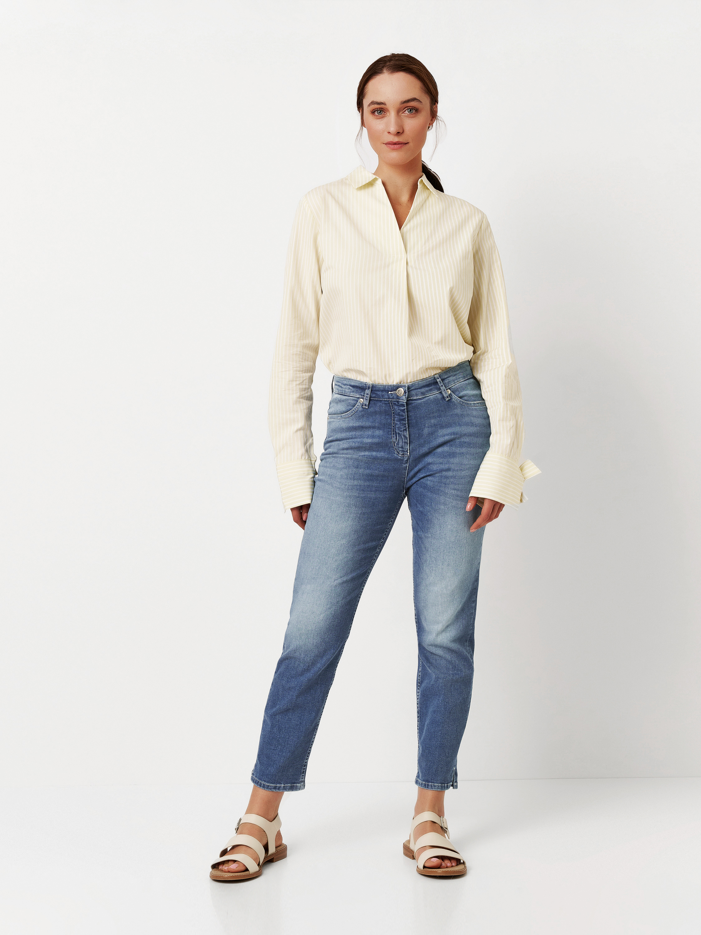 7/8-Jeans mit Waschung | Style »Perfect Shape« mid blue