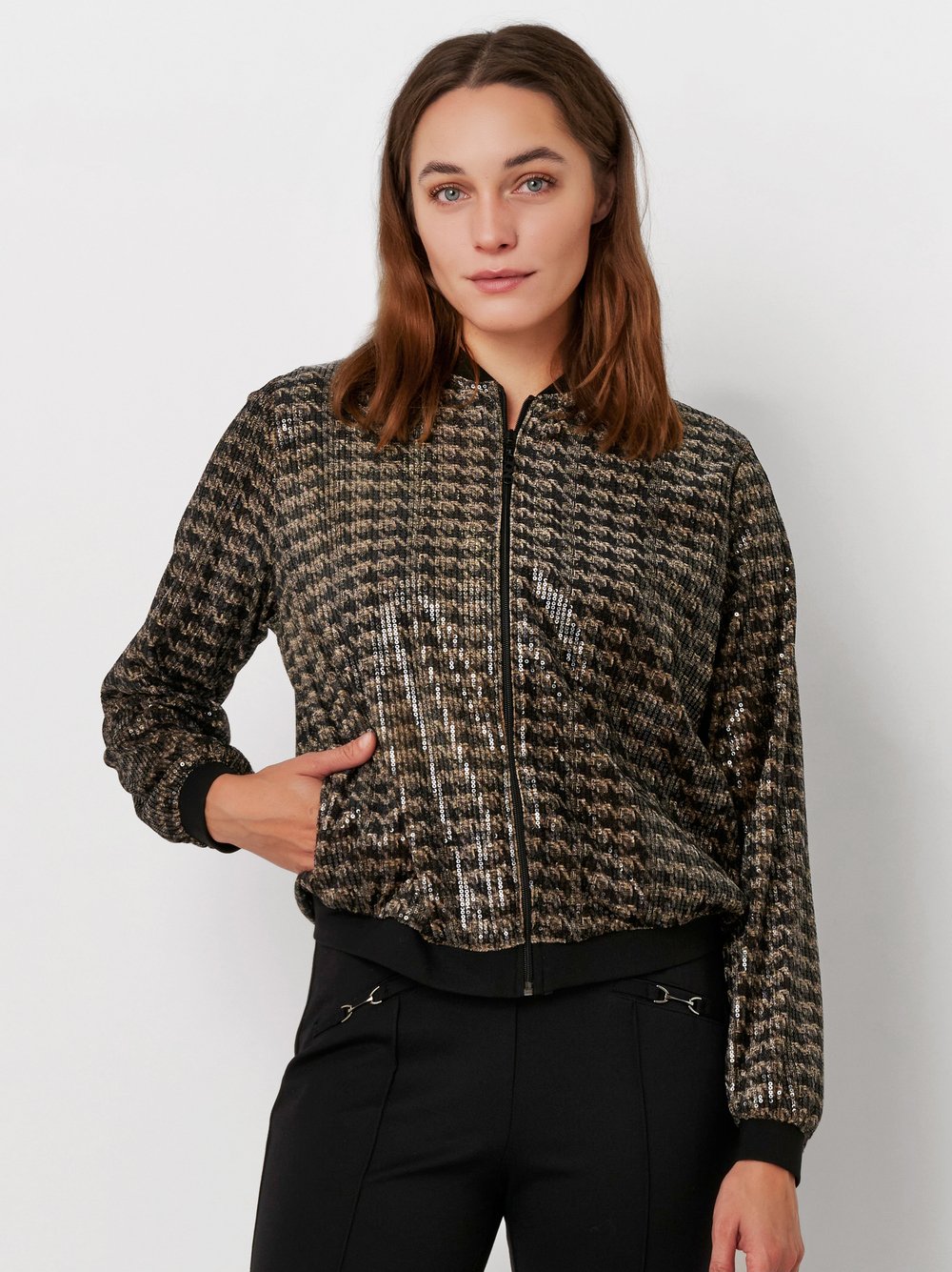 Blouson with sequins | Style »Lexi« black/sand