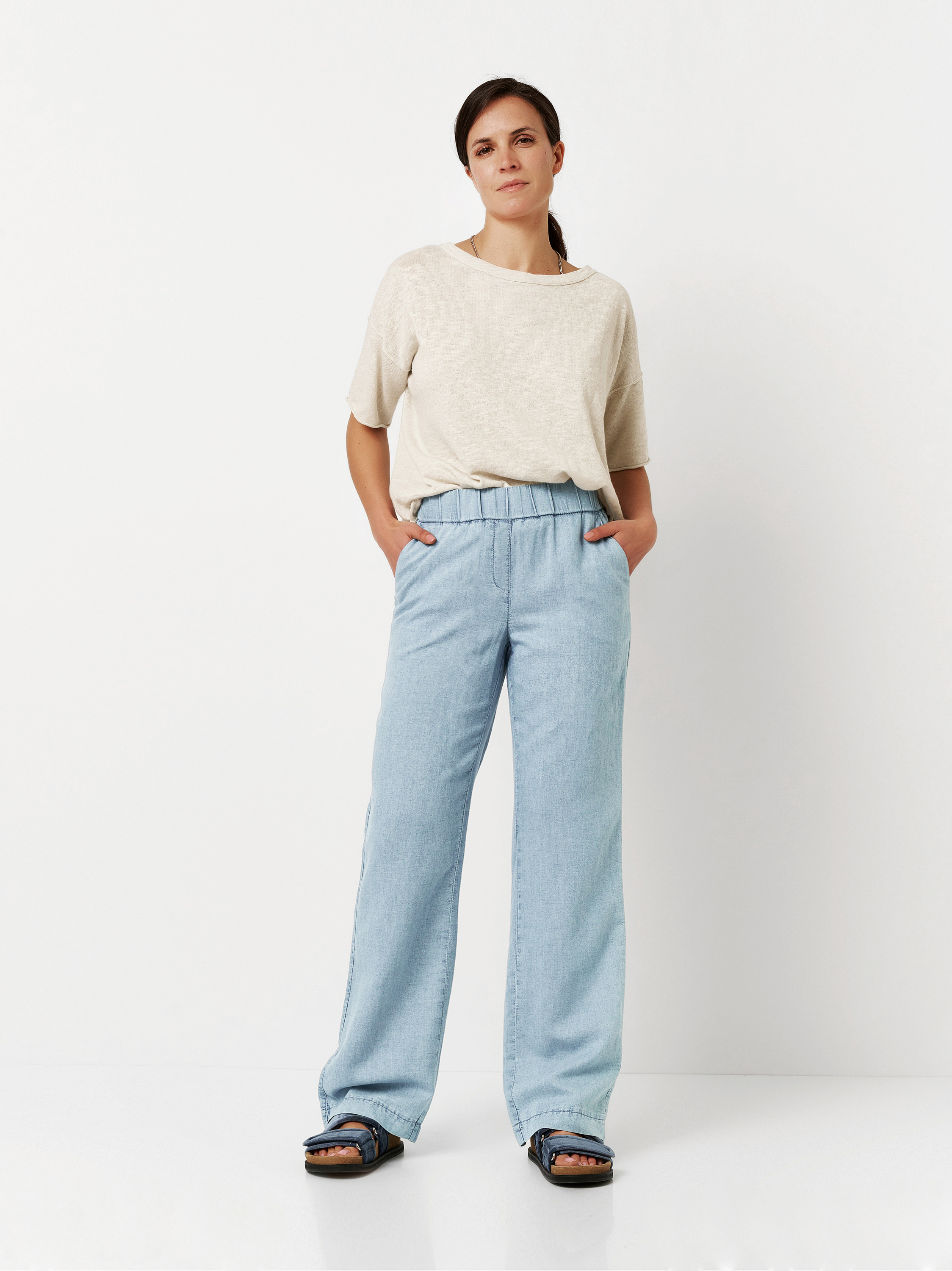 Wide leg pants | Style »Pia« light blue