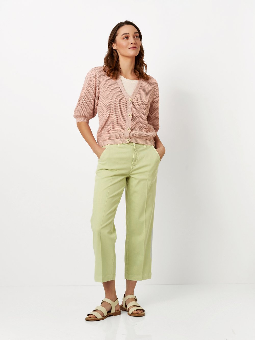 Green jeans culottes | Style »Liv« light green