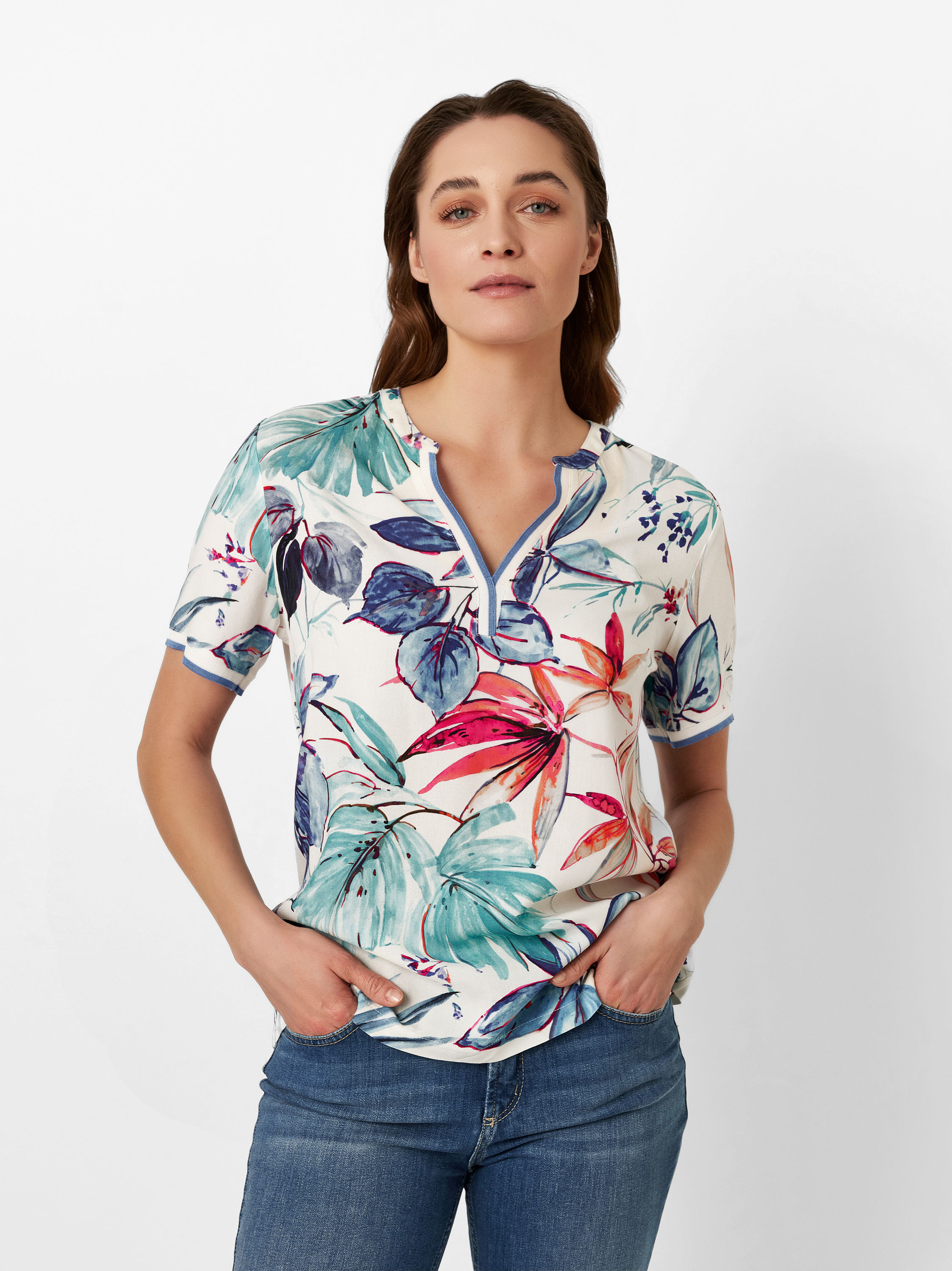 Shirt mit buntem Print | Style »Alina« multicolour blue