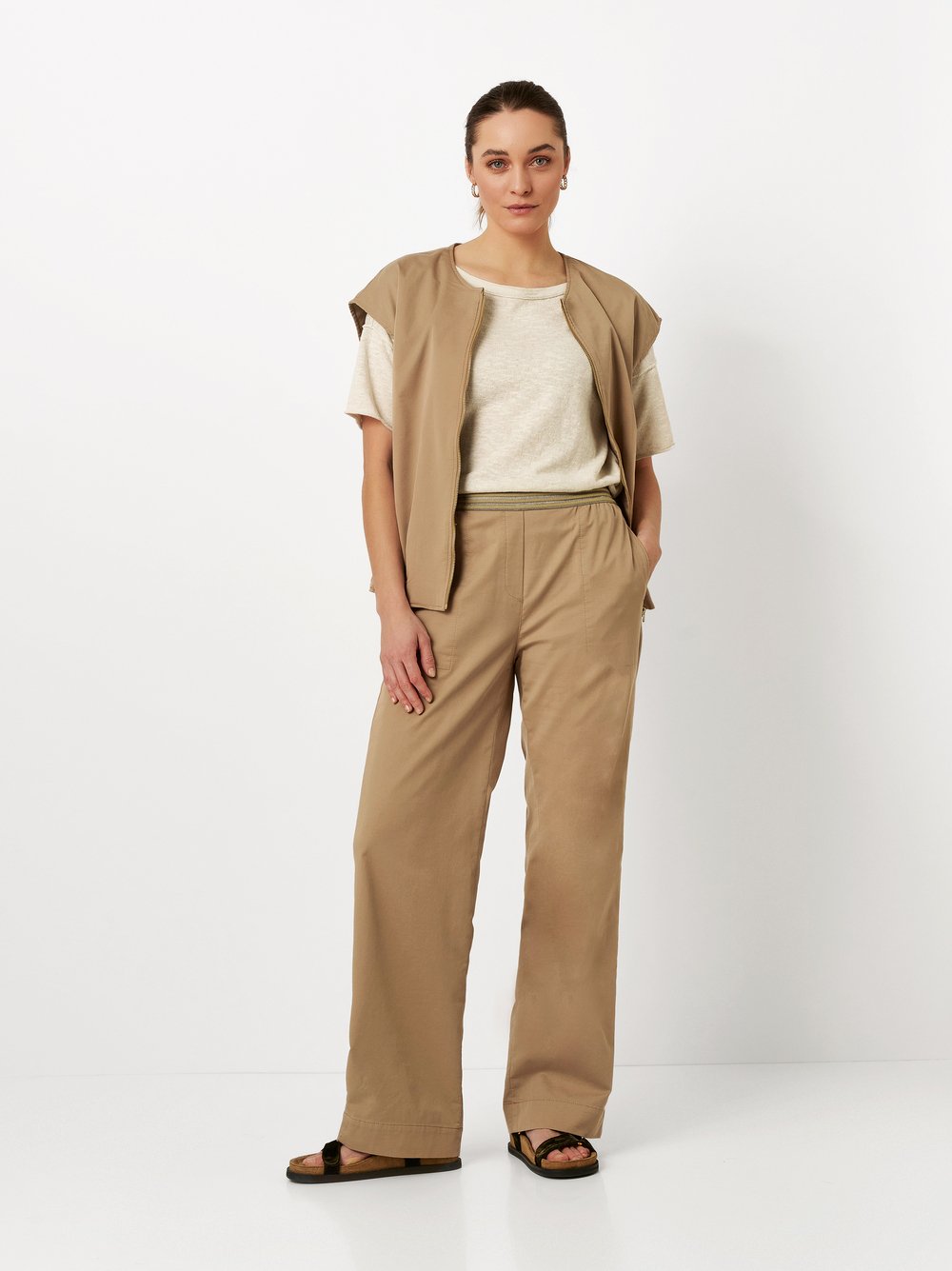 Leger 7/8 pants | Style »Sue« light brown