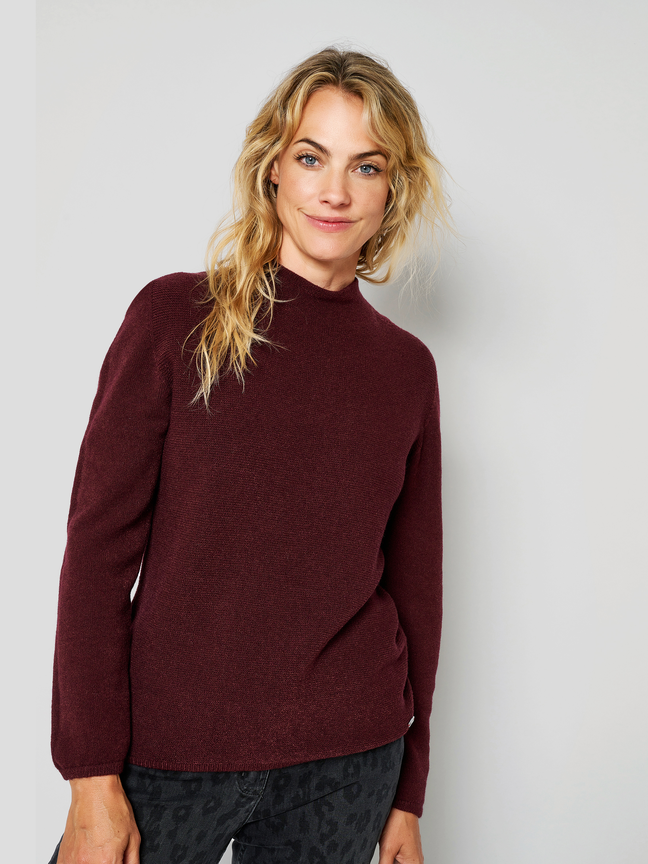 Feinstrick-Pulli mit Turtleneck | Style »Helene« dark red