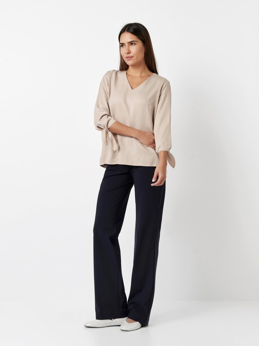 Elegant wide leg trousers | Style »Jenny« dark blue