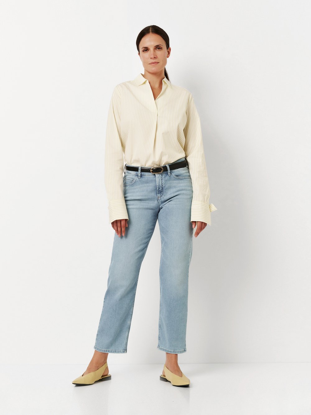 Verkürzte Straight-Fit Jeans | Style »Ella« light blue