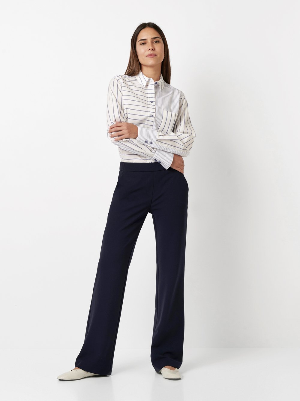 Elegant wide leg trousers | Style »Jenny« dark blue