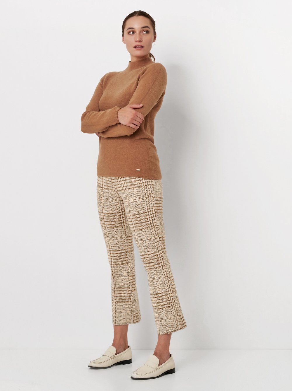 7/8-Hose mit Hahnentritt | Style »Jenny« camel