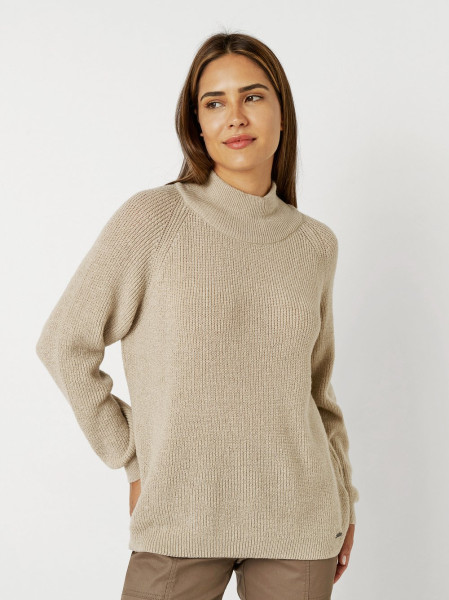 TONI Fashion Style »Insa« sand Strickpulli mit Stehkragen