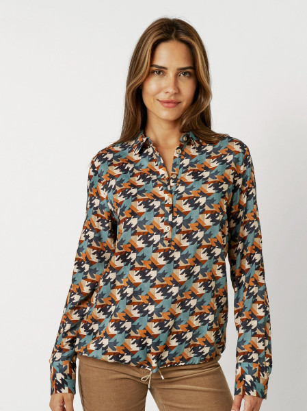 TONI Fashion Style »Bianca« multicolour petrol Bluse mit Hahnentritt